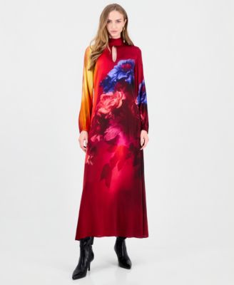 Women's Alana Floral Maxi Mock Neck Dress