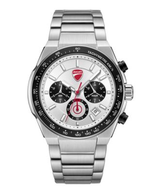 Men's Nitro Supermotos Quartz Chronograph Silver Stainless Steel Watch 52mm