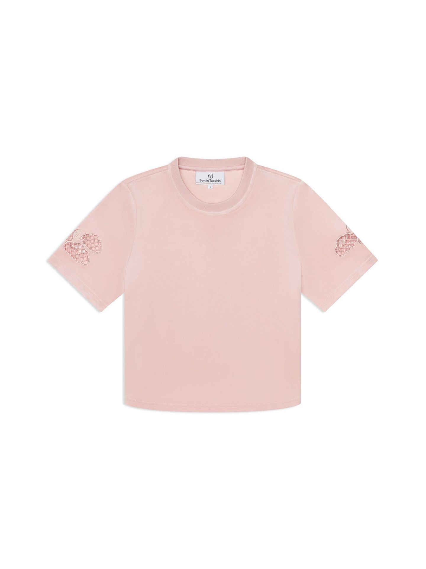 Женская футболка Sergio Tacchini Nuvola Velour Short-Sleeve Cropped, цвет: Barely There — фото 2
