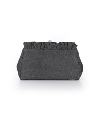 Woman's Ria Sparkle Jacquard Ruffle Top Clutch