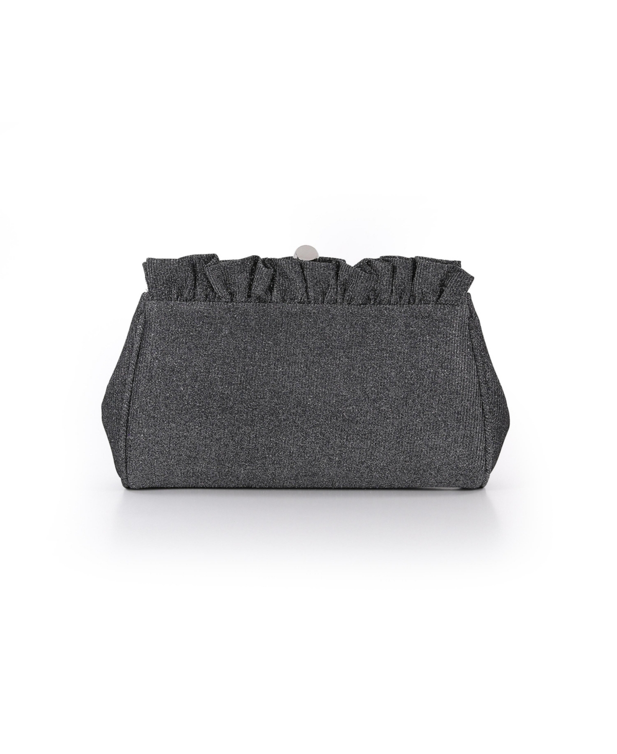 Jewel Badgley Mischka Women's Ria Sparkle Jacquard Ruffle Top Clutch - Pewter