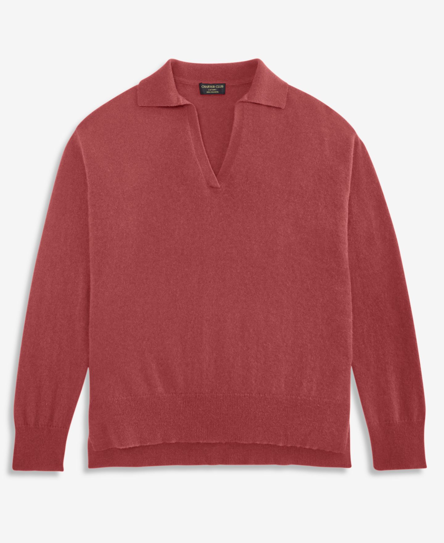 Женский свитер Charter Club Johnny-Collar 100% Cashmere Long-Sleeve Sweater, цвет: Медный — фото 5