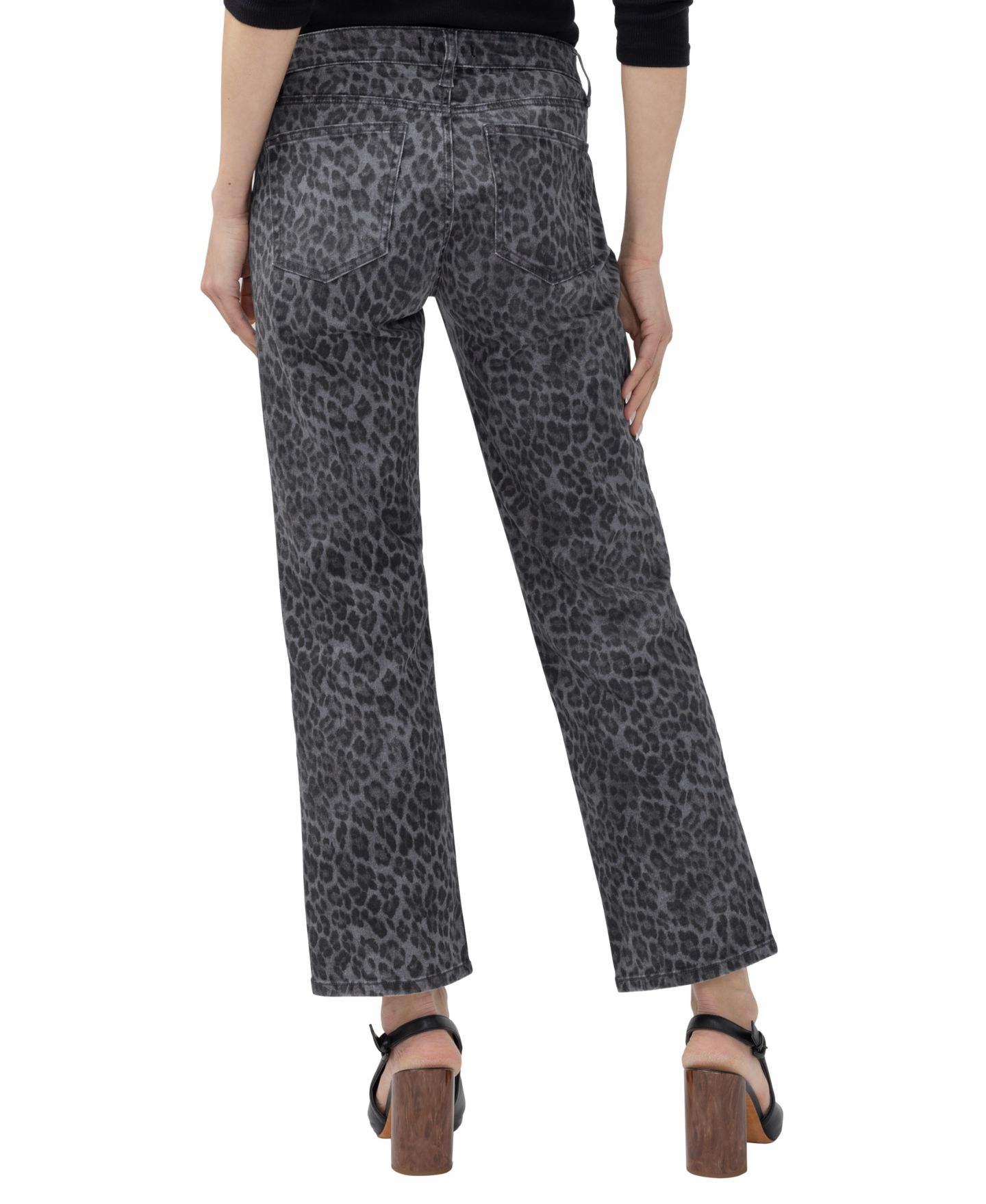 Женские джинсы Silver Jeans Co. Chelsea Straight Low-Rise Leopard-Print, цвет: Угольный леопардовый — фото 3