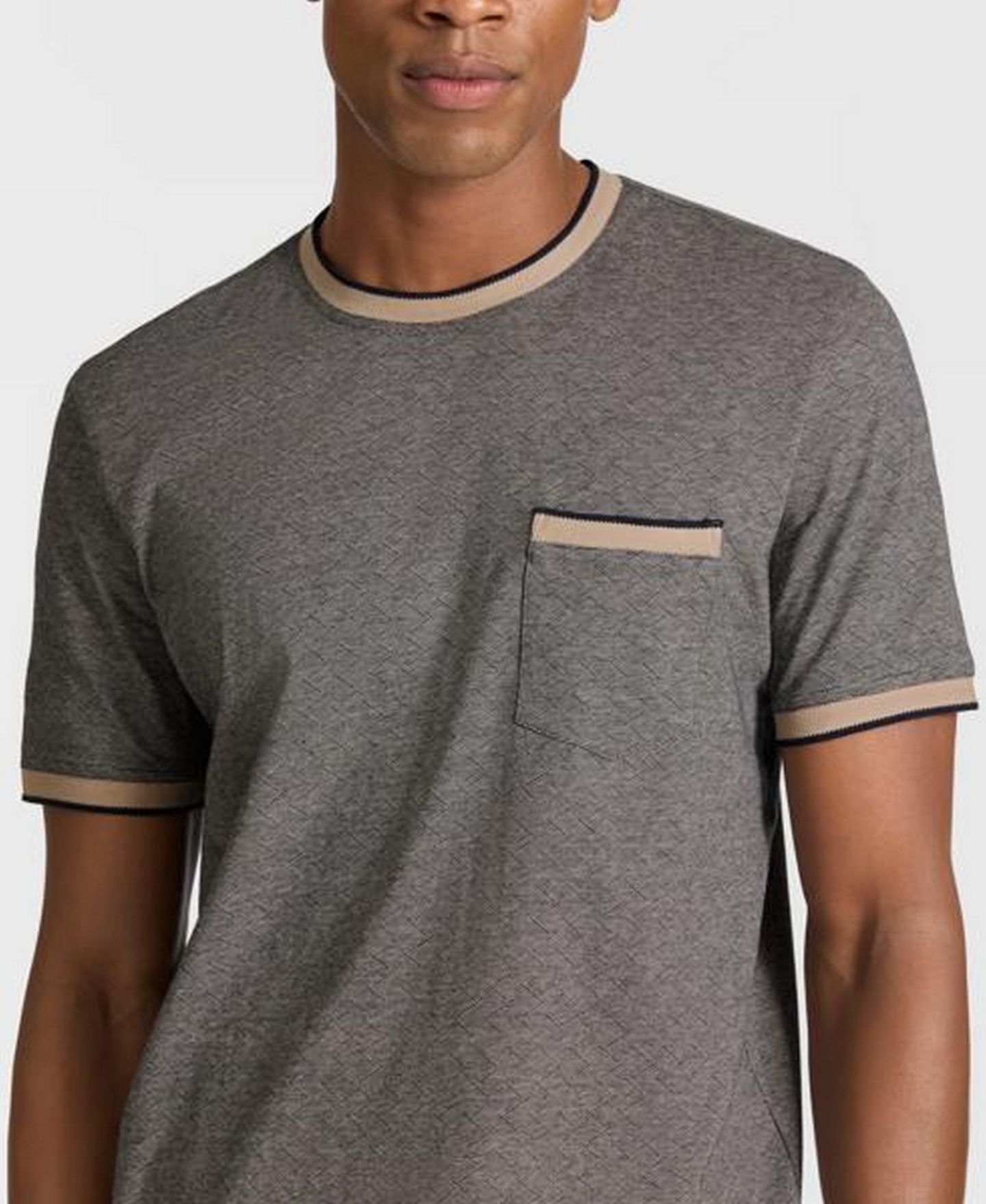 Мужская футболка Ted by Ted Baker Fitzroy Jacquard Classic-Fit Crewneck, цвет: Чёрный — фото 3