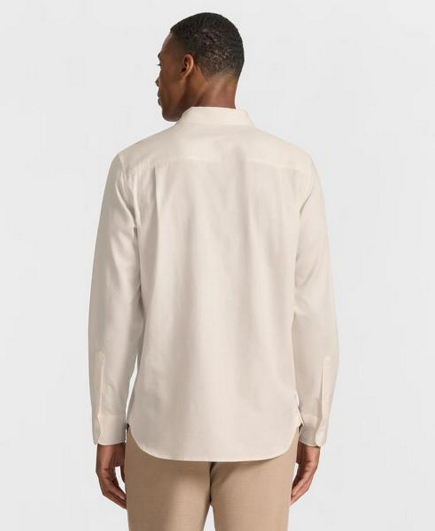 Мужская рубашка Ted by Ted Baker Lancaster Herringbone-Weave Classic-Fit Button-Down, цвет: Бежевый — фото 4