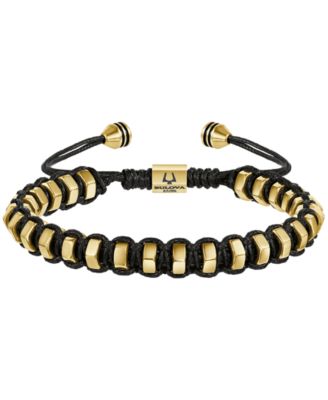 Men's Gold-Tone Stainless Steel Hexagon Link Adjustable Bracelet