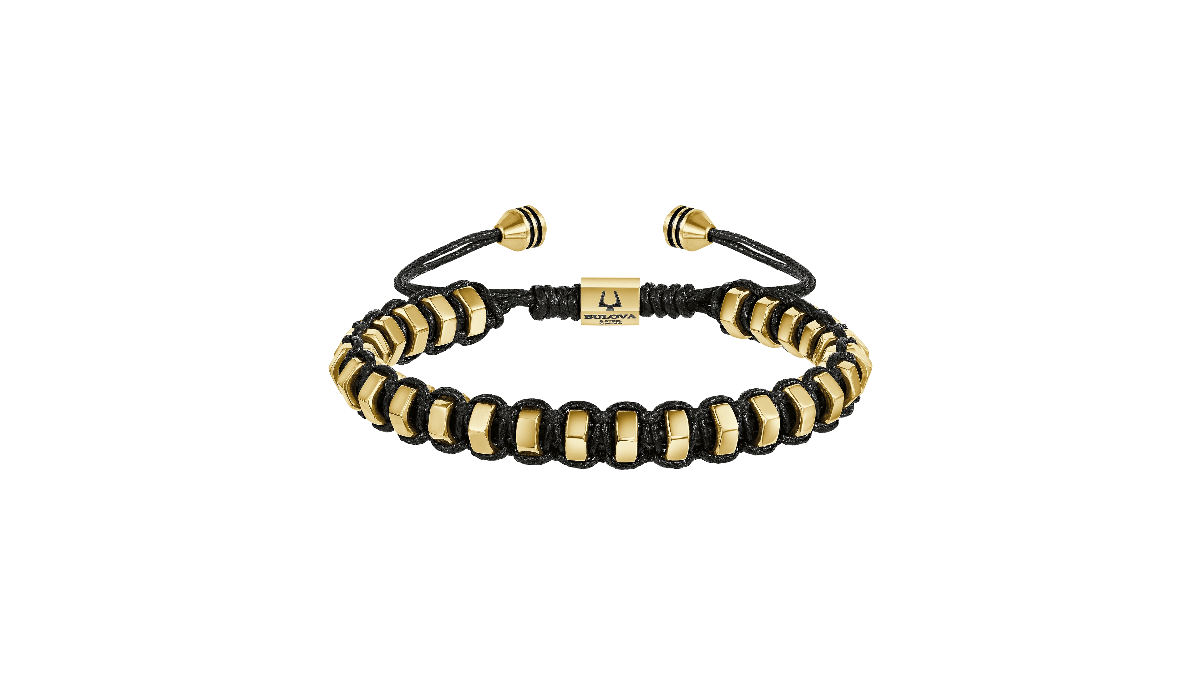 Bulova Men's Gold-Tone Stainless Steel Hexagon Link Adjustable Bracelet