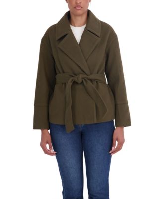 Women's Belted Snap-Front Coat