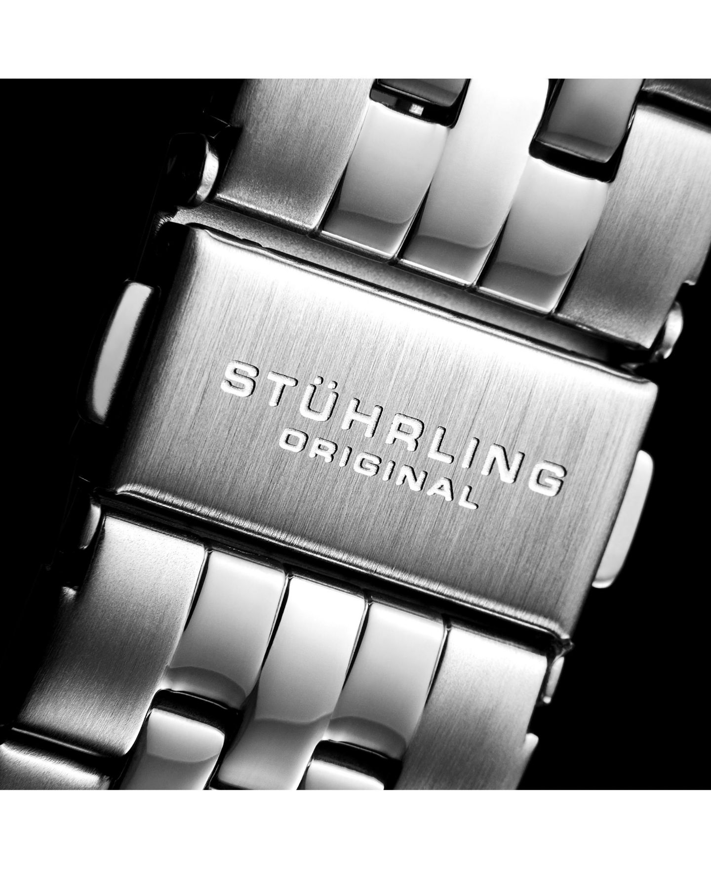 Мужские часы Stuhrling Atrium 4031 Men s Automatic Skeleton Watch - 42mm, Silver-Tone Case & Bracelet, Blue Skeleton Dial with Silver Accents, цвет: Серебряный — фото 6