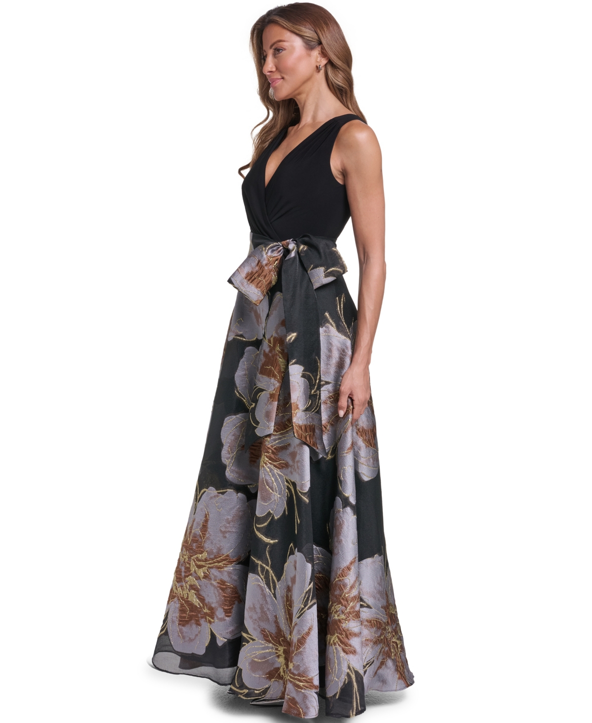 Eliza J Women's Floral Ball-Gown Sleeveless Dress