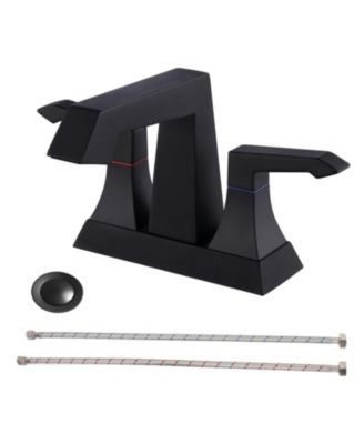   2-Handle Bathroom Faucet Heavy Duty Deck Mounted Lavatory Sink Faucet Modern Style Basin Mixer Tap for Bathroom Vanity