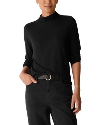 Women's Funnel-Neck Long-Sleeve T-Shirt