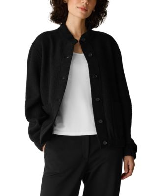Women's Stand Collar Boiled Wool Short Jacket