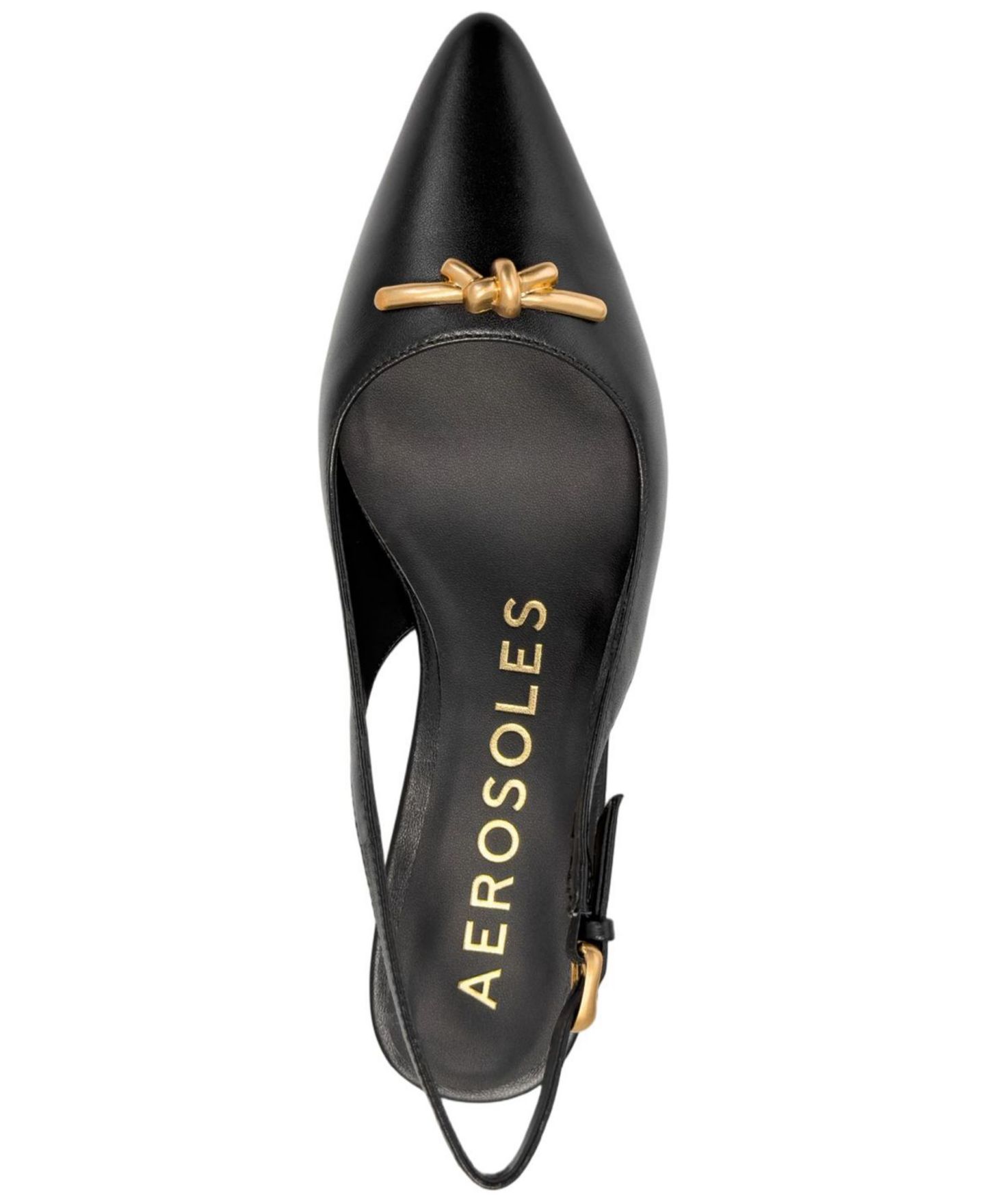 Женские туфли Aerosoles Raya Knot с открытой пяткой, цвет: Чёрный кожаный — фото 4