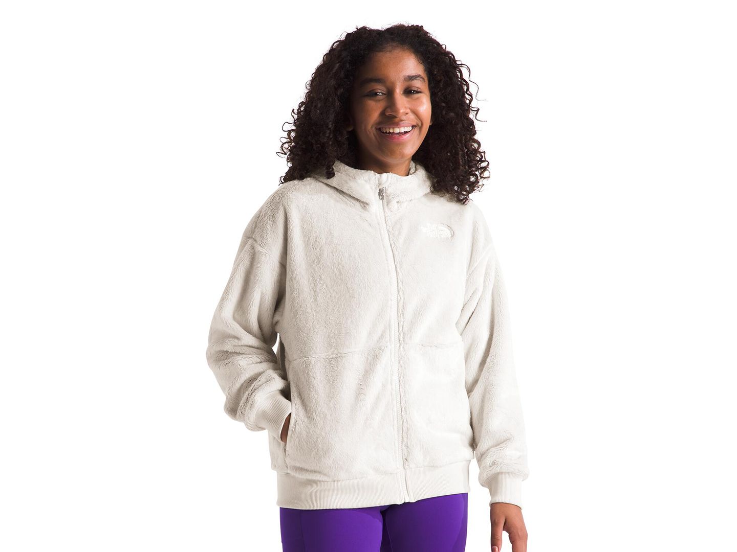 Куртка The North Face Osito Full-Zip Hooded Jacket для девочек, цвет: Белый дюнный — фото 1