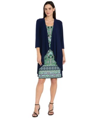 Women's Petite A-Line Dress and Jacket Set
