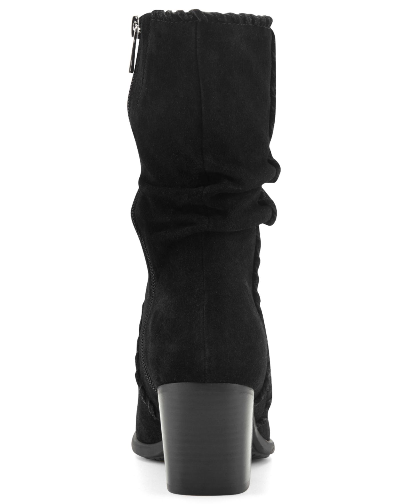 Женские ботинки Earth Venla Suede Slouch Whipstitch Block Heel, цвет: Чёрный замшевый — фото 3
