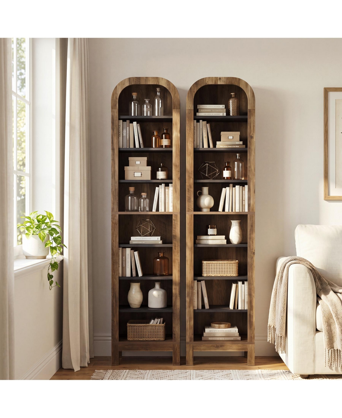 Tribesigns 71.25" Tall 8-Tier Bookshelf, Corner Shelf for Home Office