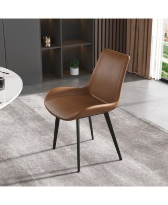 Modern Accent Chair Seat with Sturdy Dining Chairs Metal Legs Perfect  for Dining Table Kitchen Desk