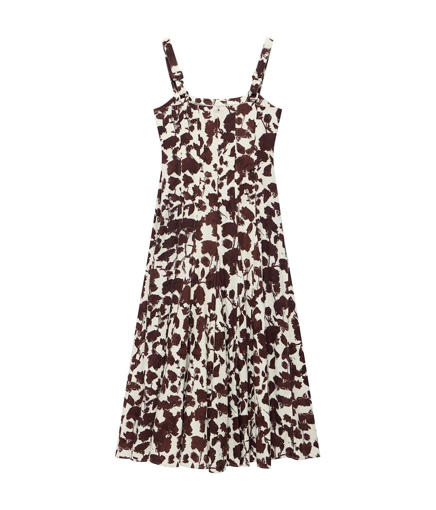 Женское платье Mint Velvet Floral-Print Sleeveless A-Line Linen-Blend Midi — фото 5