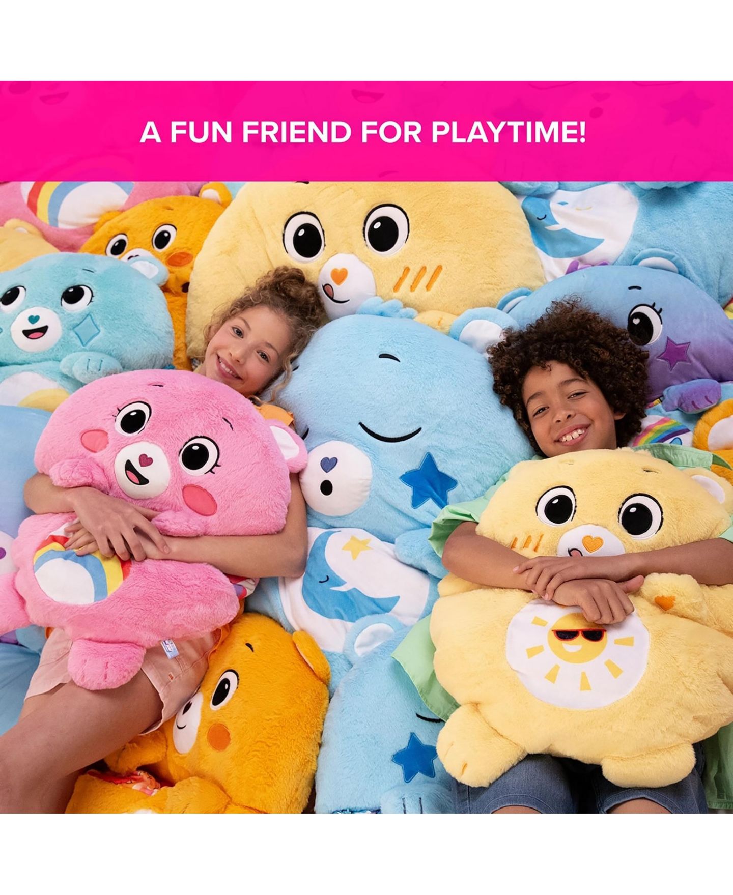 Детская мягкая игрушка Happy Nappers Care Bears Bedtime Bear Medium Weighted-Arms Pillow and Sleep Sack Plush — фото 8
