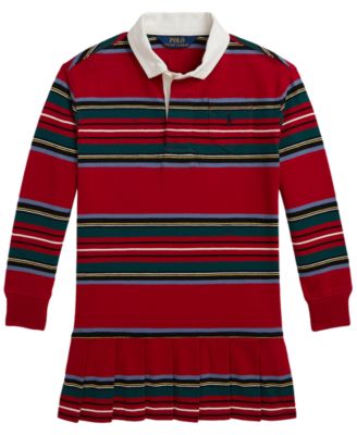 Girls' 2T-6X Striped Cotton Jersey Rugby Dress