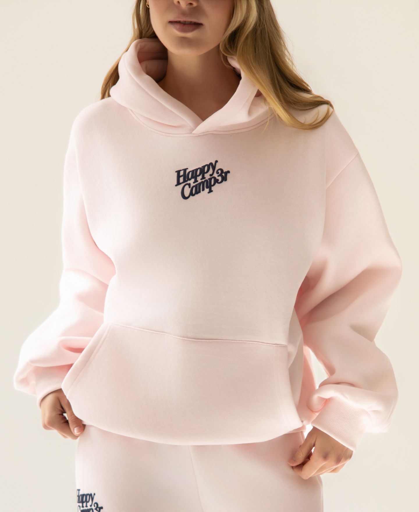 Женское худи The Happy Camp3r Puff Series Hooded, цвет: Пудровый розовый — фото 4