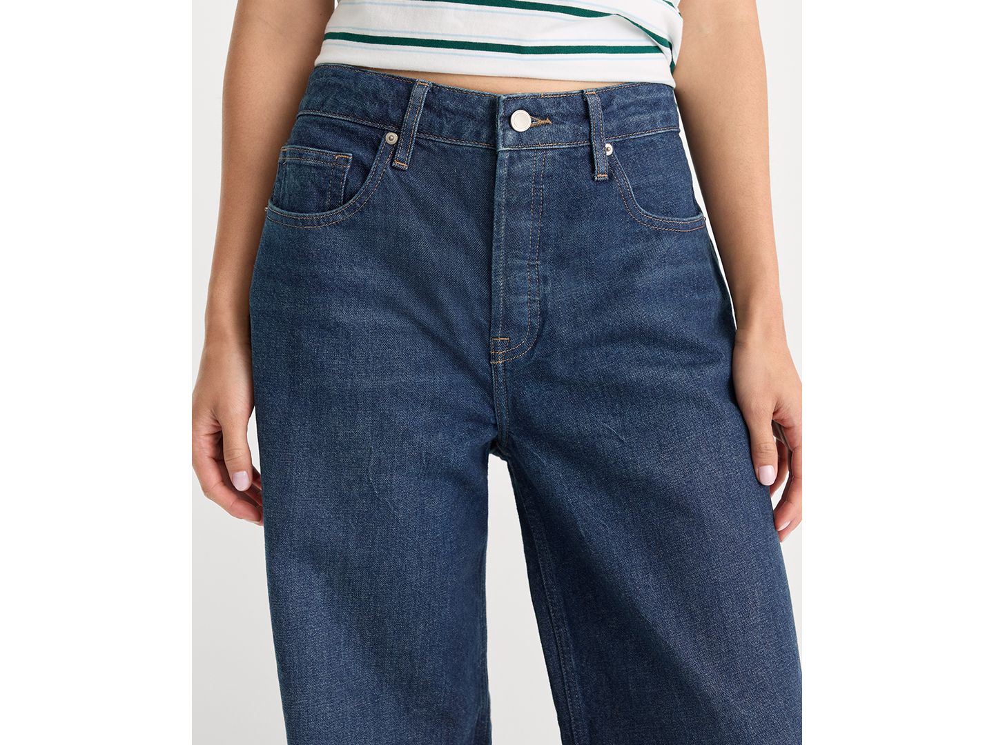 Женские джинсы Good American Vintage Wide High-Waisted, цвет: Индиго — фото 3