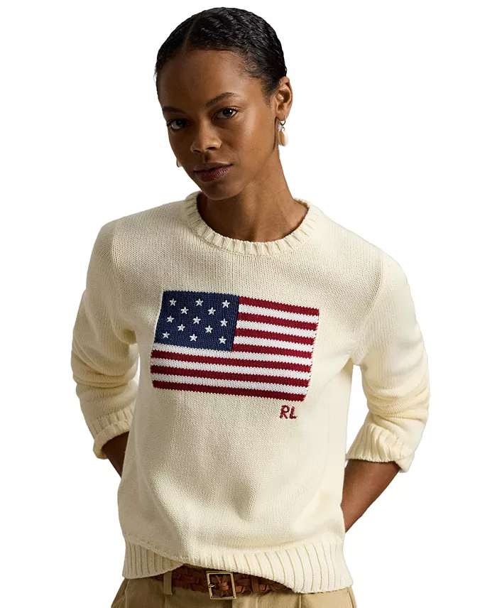 Women's Flag Cotton Crew Neck Sweater