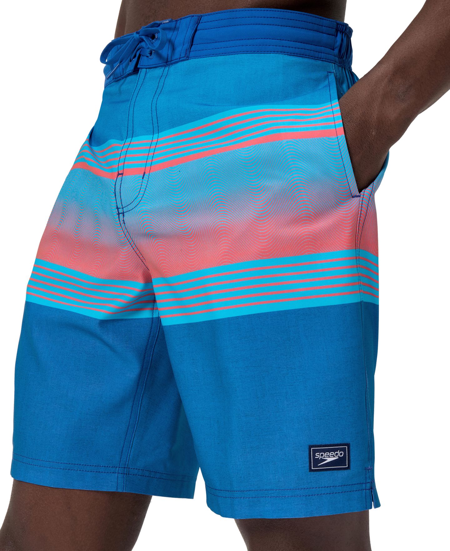 Пляжные шорты Inseam для мужчин, в полоску — Speedo, цвет: Синий — фото 3