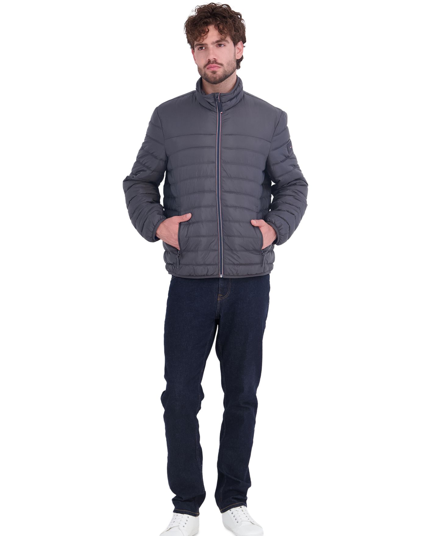 Мужская куртка Tommy Hilfiger Unhooded Packable, цвет: Угольный — фото 2