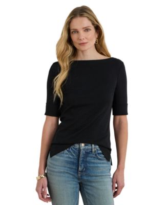 Petite Stretch Boatneck Top