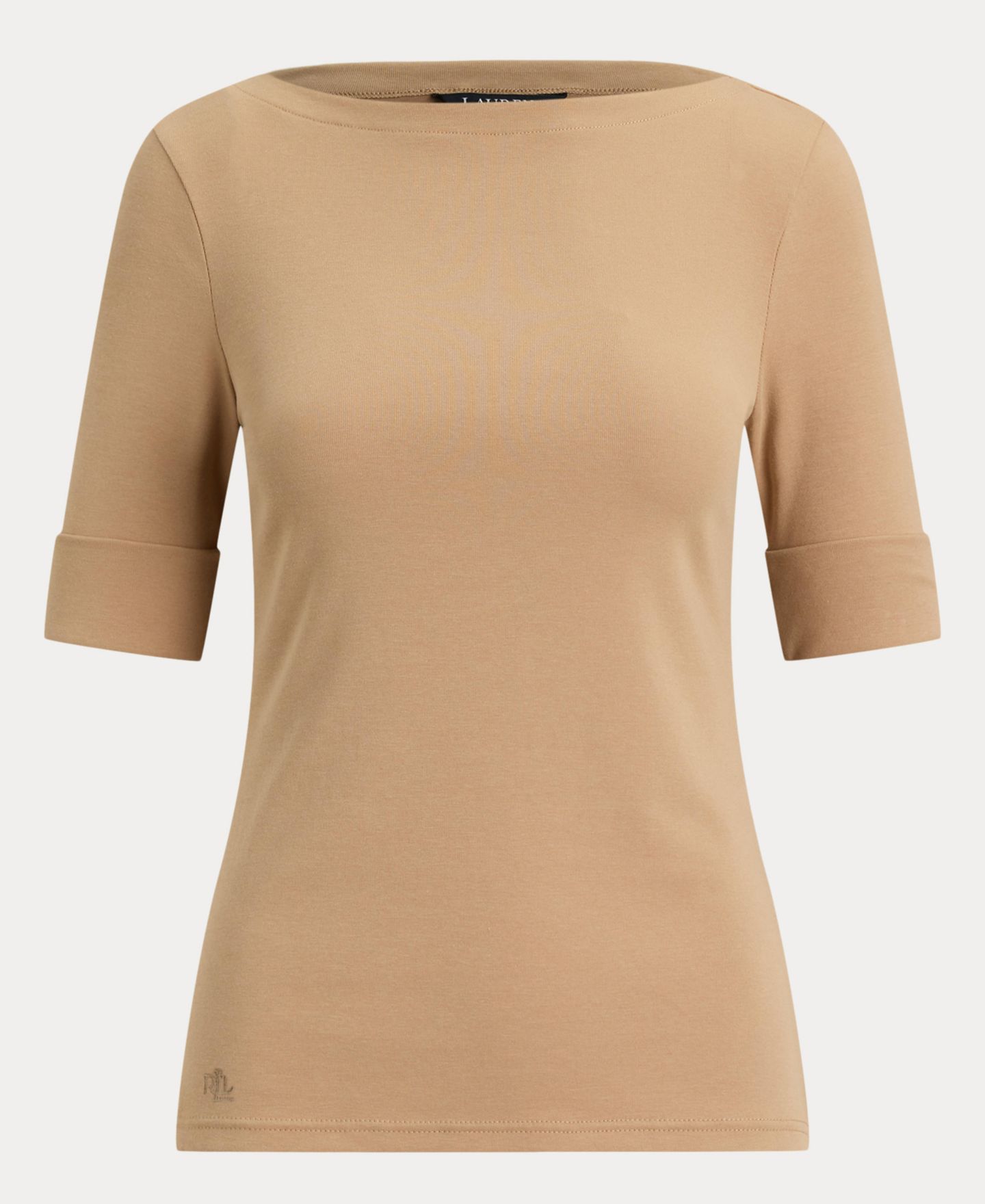 Женский топ Lauren Ralph Lauren Stretch Boatneck, цвет: Верблюжий — фото 6
