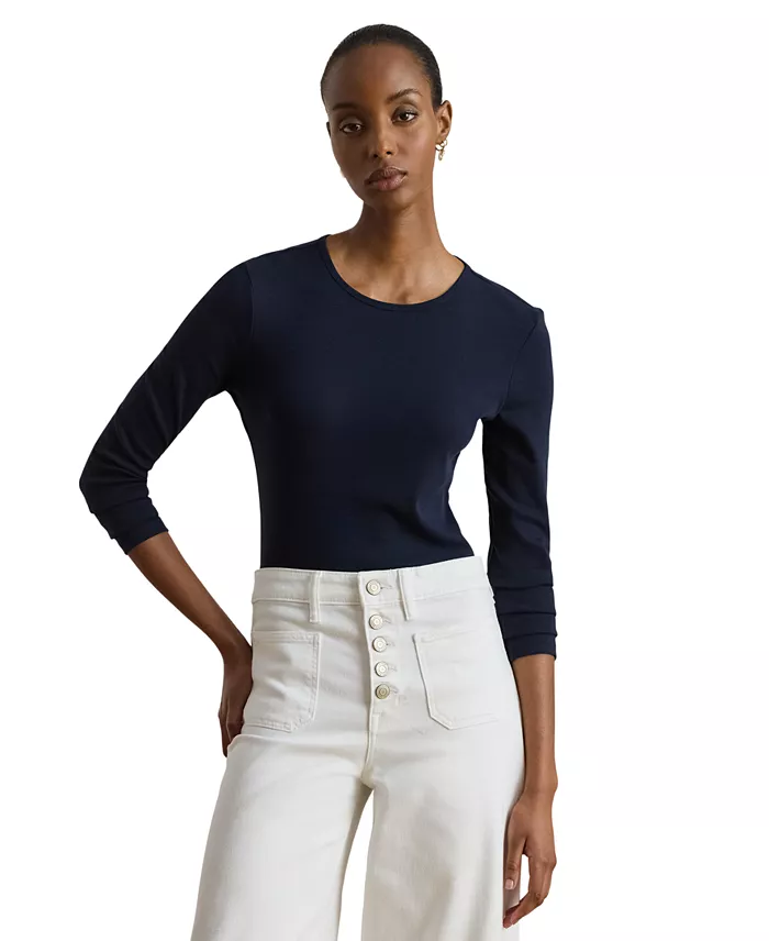 Cotton-Blend Long-Sleeve Top - thumbnail 5