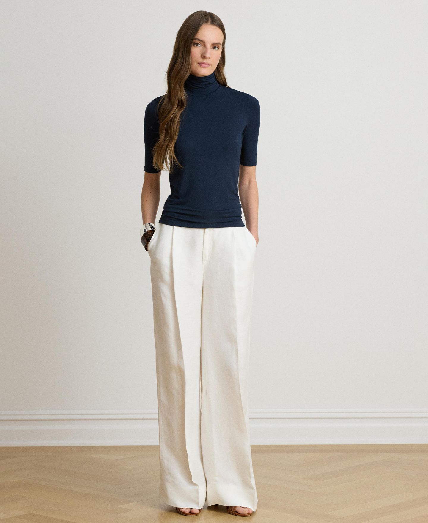 Женский топ Lauren Ralph Lauren Slim-Fit Turtleneck, цвет: Тёмно-синий — фото 5