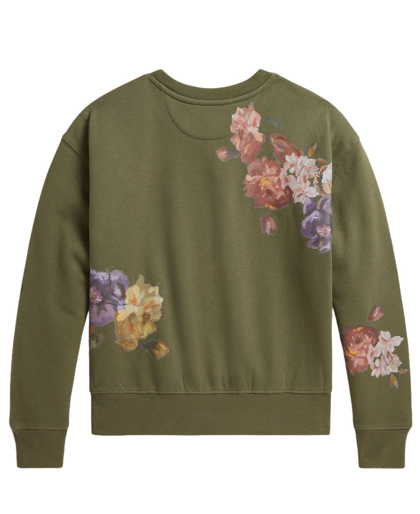 Толстовка Polo Ralph Lauren Floral Fleece для девочек, цвет: Оливковый — фото 5