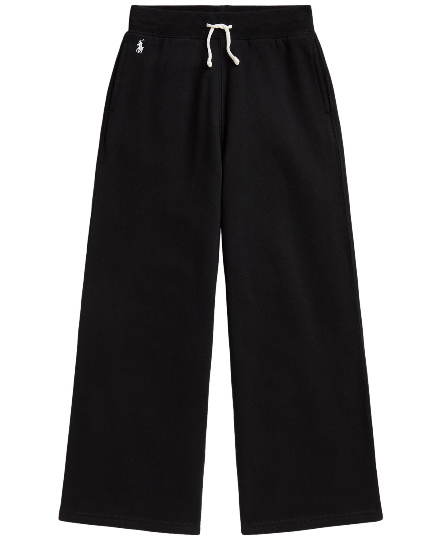 Брюки Polo Ralph Lauren Fleece Wide-Leg Sweatpant для девочек, цвет: Чёрный — фото 1