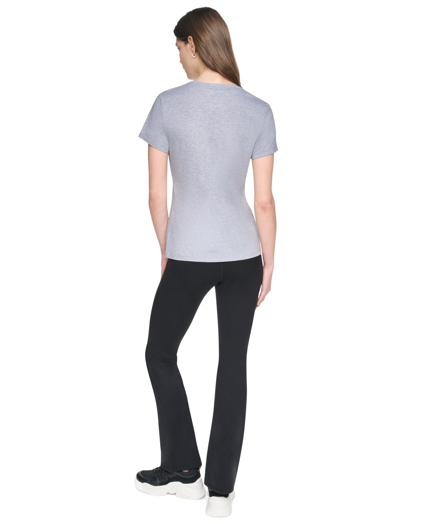 Женская футболка DKNY Sport Flocked Logo Crewneck, цвет: Чёрный — фото 14