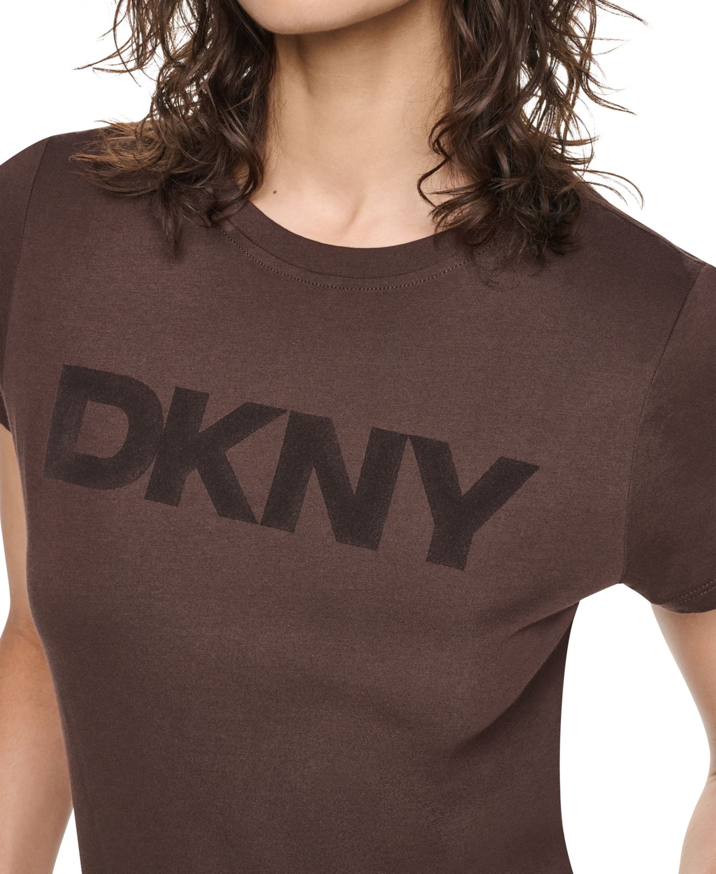 Женская футболка DKNY Sport Flocked Logo Crewneck, цвет: Чёрный — фото 22