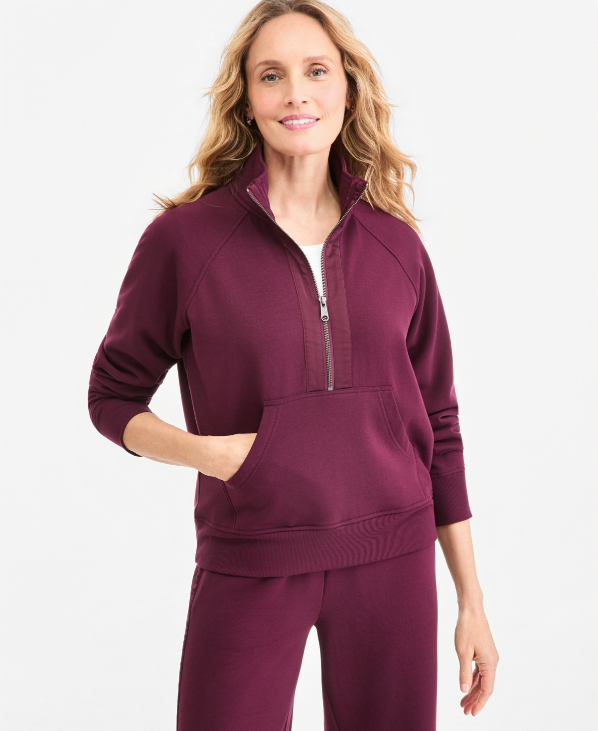 Style & Co Petite Cloud Fleece Half-Zip Sweatshirt, Macy's Exclusive