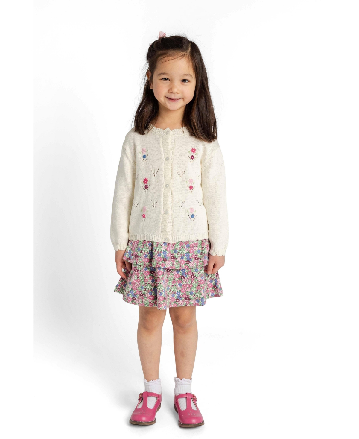 Florence Eiseman Big Girls (7-16) Sweater with Hand Embroidered Flowers
