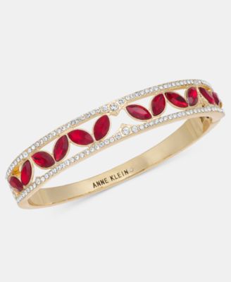 Crystal Gold-Tone Navette-Hinge Bracelet