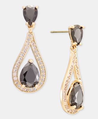 Cubic Zirconia Openwork Pear-Shaped Dangle Earrings