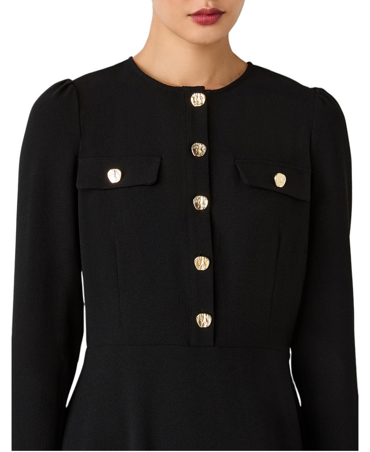 Finery London Women's Evie Long Sleeve Crepe Short Dress