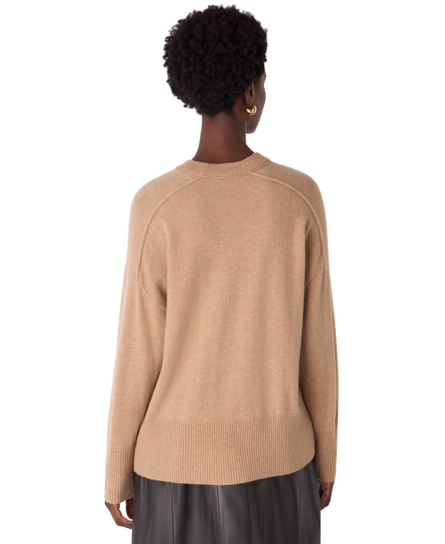 Женский свитер Whistles Cashmere Seam Detail Crewneck, цвет: Верблюжий — фото 2