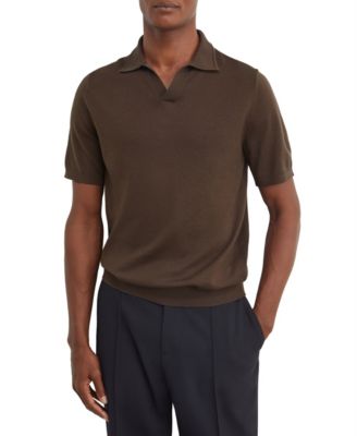 Men's Duchie Fine-Knit Open-Collar Polo Shirt