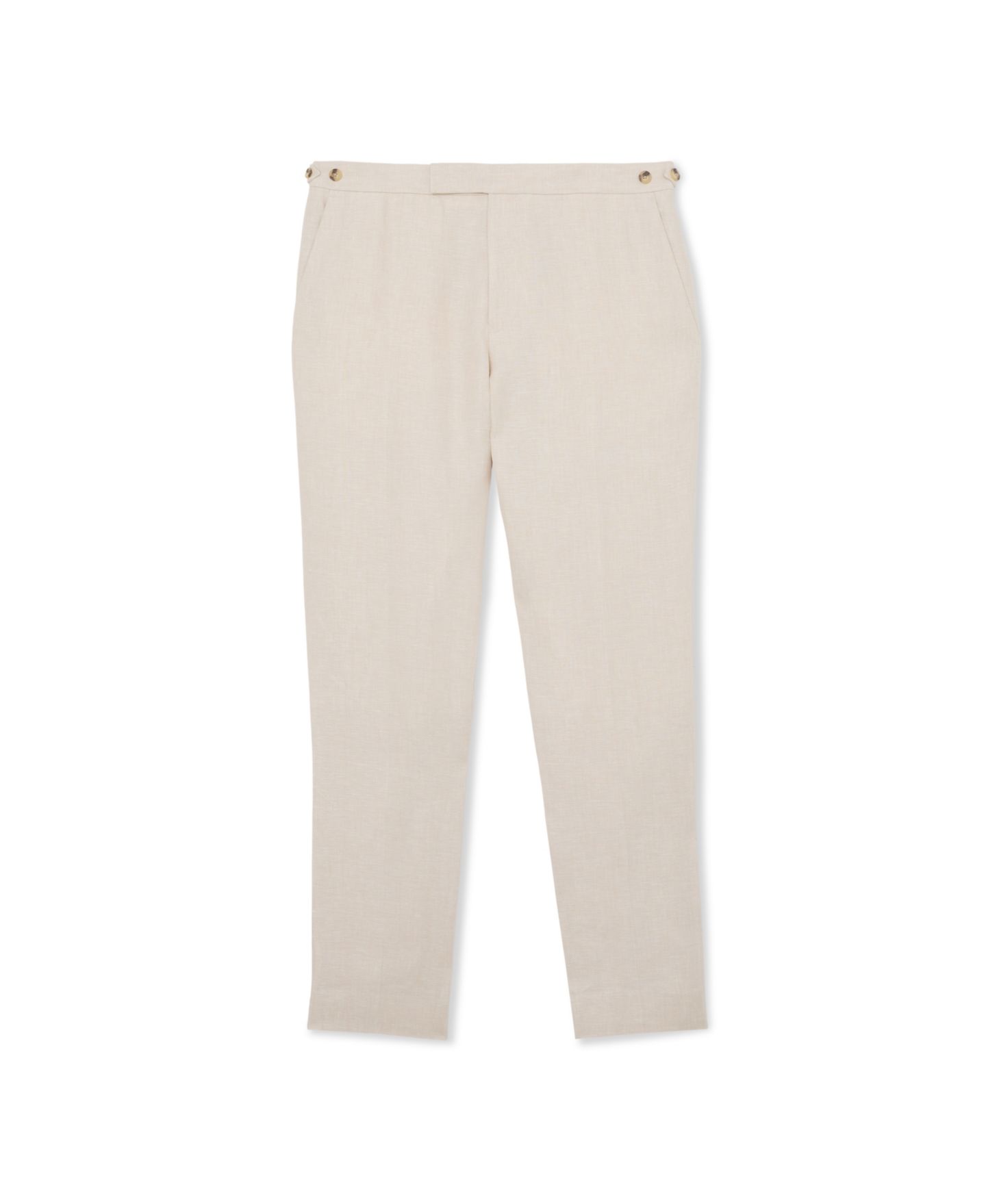 Мужские брюки REISS Atlantic Linen-Twill Tailored-Fit, цвет: Серо-бежевый — фото 5