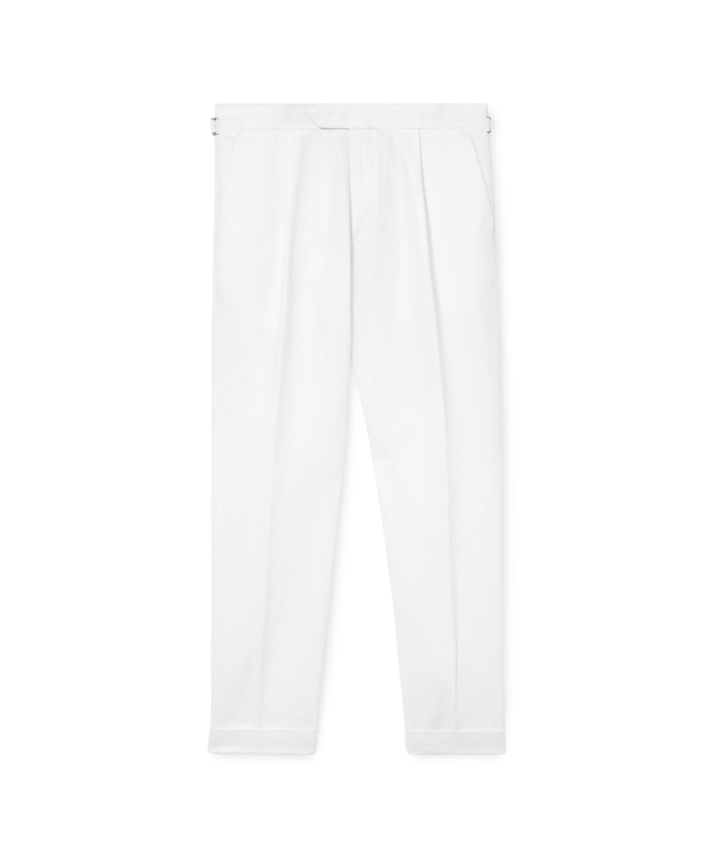 Мужские брюки REISS Com Pleated Linen-Blend Tapered Trousers, цвет: Белый — фото 5