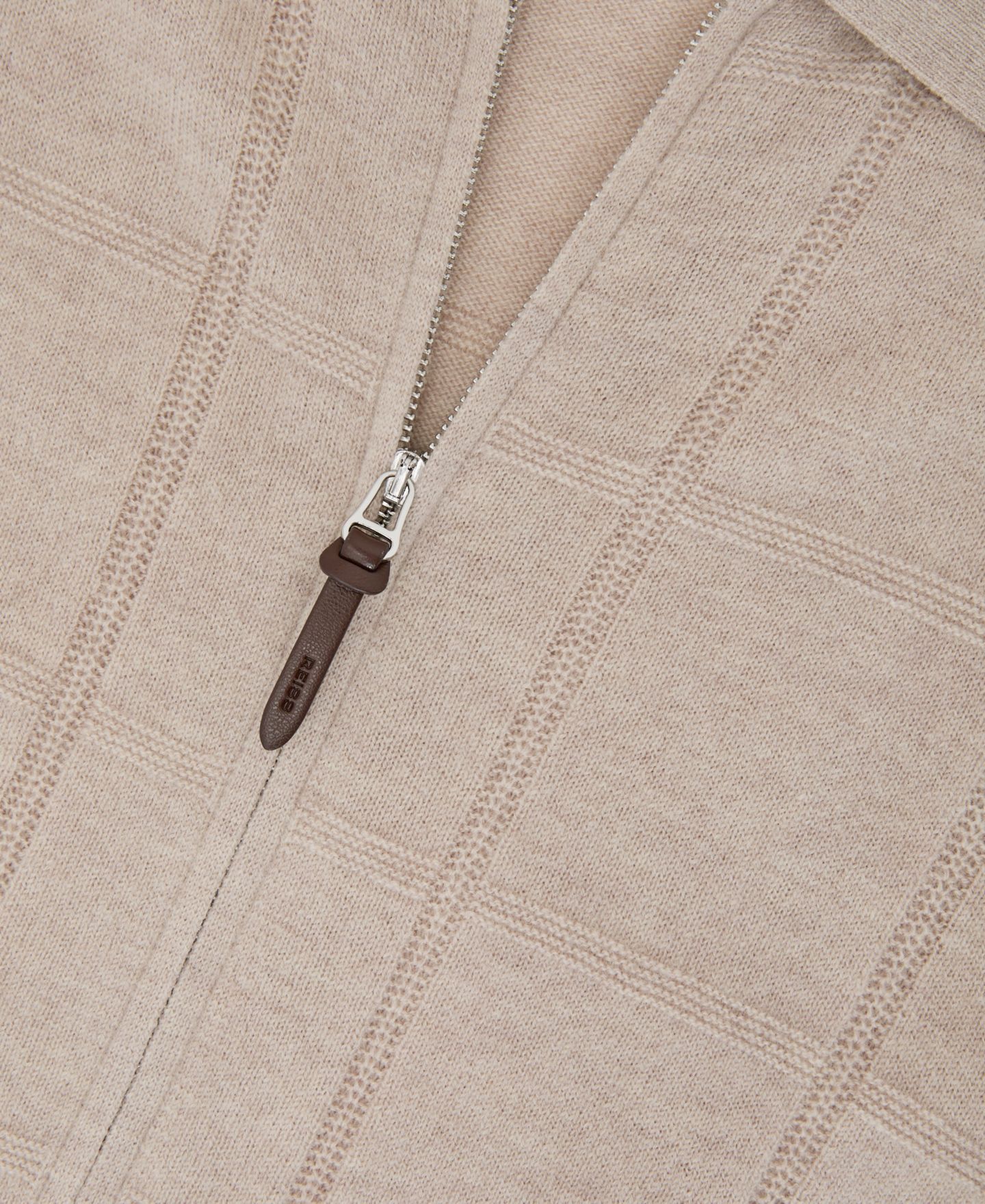 Мужской кардиган REISS Martindale Wool Check-Textured Zip-Through Cardigan — фото 4