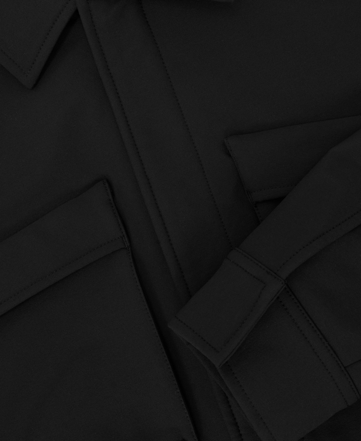 Мужская рубашка REISS Divide Utilitarian Soft-Fleece Lined Twin-Pocket Overshirt, цвет: Чёрный — фото 4